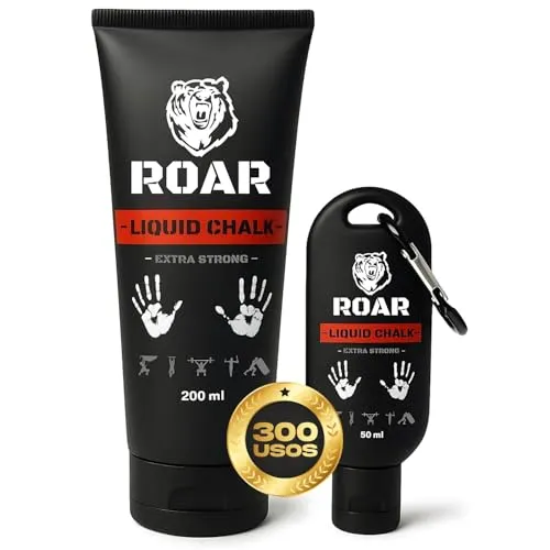 Roar® Liquid Chalk (2-Pack) Flüssiges Magnesia für perfekten Grip beim Sport, Klettern, Bouldern, Calisthenics, Gewichtheben – Flüssigkreide schnell trocknend, extra stark & abwaschbar
