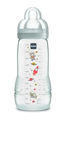 MAM Easy Active Babyflasche, mit Sauger, Größe 3, ergonomisch, 4+ Monate, 330 ml, neutral