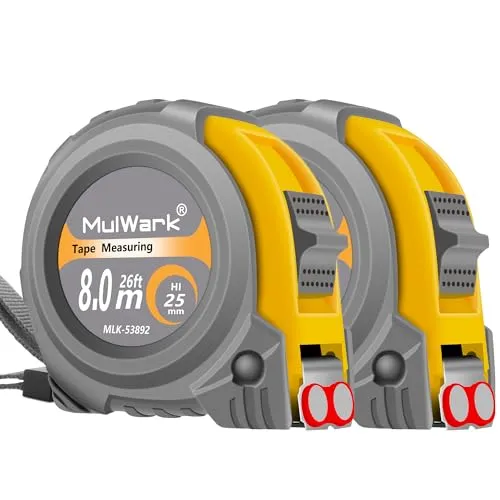 MulWark 2er Set 8m Maßband mit Magnet & Metallklinge
