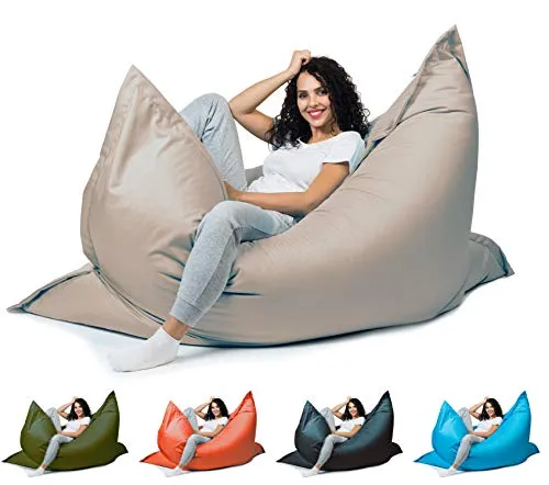 sunnypillow XXL Sitzsack, Riesensitzsack Outdoor & Indoor 180 x 145 cm mit 380L Styropor Füllung Sessel für Kinder & Erwachsene Sitzkissen Sofa Beanbag viele Farben und Größen zur Auswahl Grau