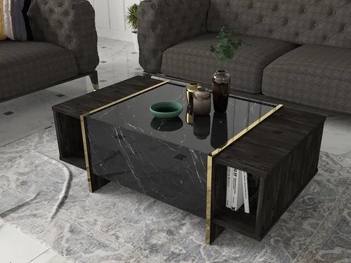 moebel17 Couchtisch Veyron Rebab Braun Dunkelgrau - Stylischer Couchtisch in eleganter Marmoroptik, ideal für modernes Wohndesign. Praktische Flexibilität und einfache Selbstmontage machen ihn zum perfekten Möbelstück für Ihr Zuhause.