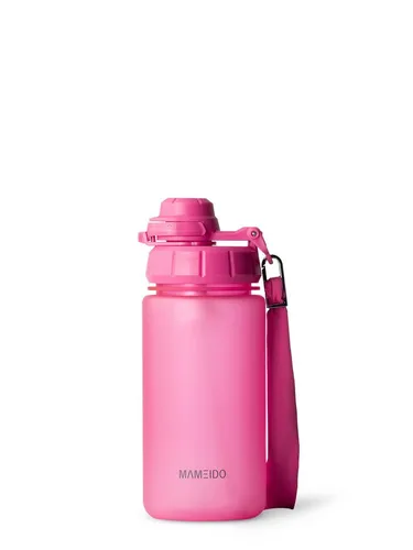 MAMEIDO Trinkflasche, mit 2-in-1 Deckel, Zeitmarkierung, Handschlaufe in 0,5l, 1l, 1,5l & 2l