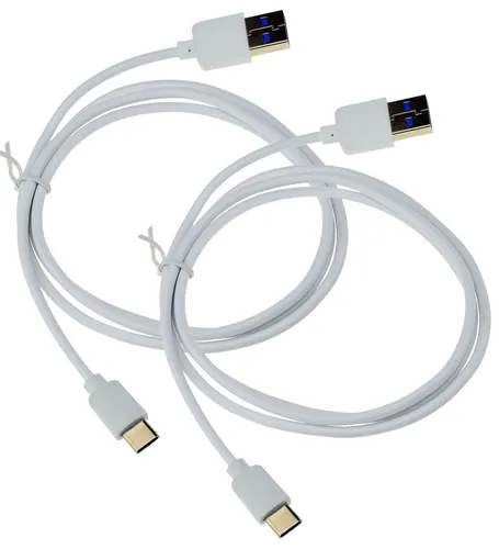 2X USB Typ C Datenkabel USB-C Ladekabel Kabel in Weiss für Xiaomi Redmi 9T