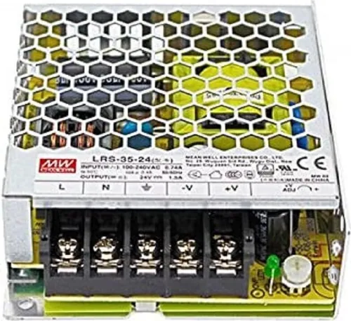 MeanWell LRS-35-24 LED-Netzteil 36W 24V - Kompakt und leistungsstark - Hochwertiges 36W Schaltnetzteil mit IP65 Schutz für vielseitige Anwendungen. Ideal für den professionellen Einsatz in Automatisierungssystemen und Haushaltsgeräten.