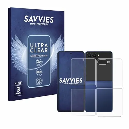Produktbild Savvies 6 Stück Schutzfolie für Samsung Galaxy Z Flip 7 (Display+Rückseite) Displayschutz-Folie Ultra-Transparent
