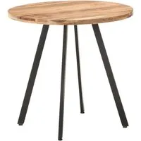 vidaXL Esstisch 80 cm aus Massivholz Akazie - Industrieller Esstisch aus robustem Akazienholz mit stabilen Eisenbeinen, einzigartiges Design durch natürliche Maserung – ideal für Esszimmer und Küche.