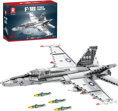 REOBRIX 33022 | F18 Strike Fighter Kampfjet 1387 Teile Technic Konstruktionsset