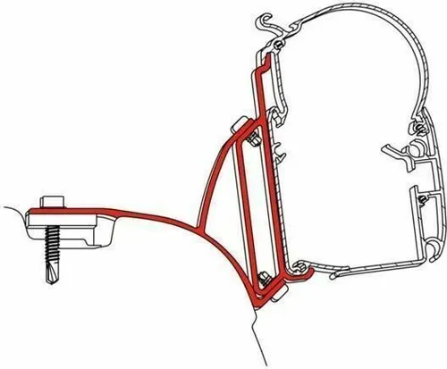 Dometic PerfectWall Adapter für VW T5/T6 Multivan 029 - Campingausrüstung, ideal für die einfache Wandmontage von Dometic Markisen, speziell für VW T5 und T6 Multivan entwickelt.