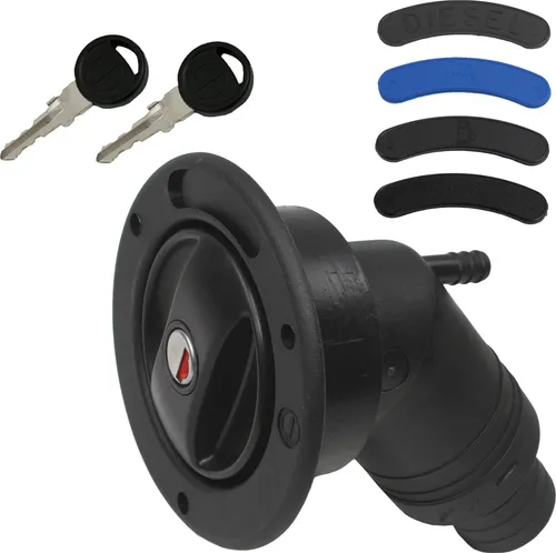 ZADI Tankdeckel Einfüllstutzen für Diesel und Wasser - Tankdeckel und Einfüllstutzen aus hochwertigem Kunststoff, witterungs- und UV-beständig, ideal für Wohnmobile und Boote. Inklusive Belüftungssystem und Schloss für zusätzliche Sicherheit.