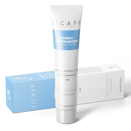 Licape® Hyaluron Creme Gesicht & Feuchtigkeitscreme | 40 ml | Wasserbasierte Pflege mit Hyaluronsäure & Ceramiden | Gesichtscreme Damen für Trockene & Sensible Haut
