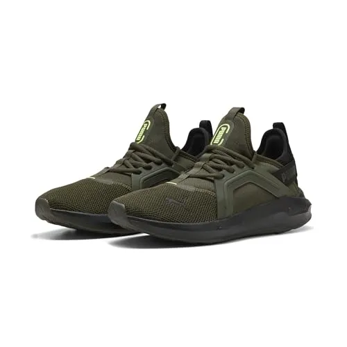 PUMA Erwachsene Softride Enzo 5 Laufschuhe 42.5, Dark Olive Black Fizzy Light Green Yellow