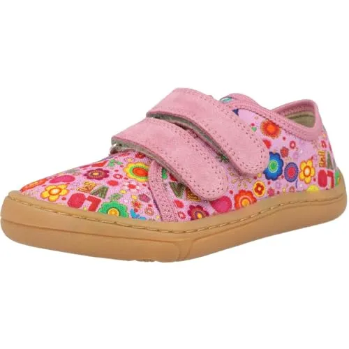 Froddo Canvas Sneaker/Barfußschuhe zum Turnen, als Hausschuhe G1700379 (33 Pink Flower, EU Schuhgrößensystem, Grundschulkind, Numerisch, M, 32)