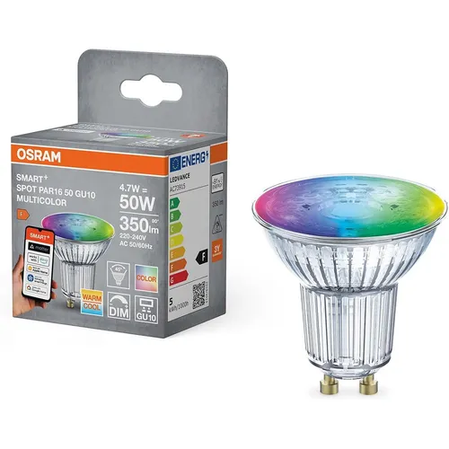 OSRAM SMART+ Matter LED Spot GU10 4,7W 90° RGBW Farbwechsel - steuerbar per App
