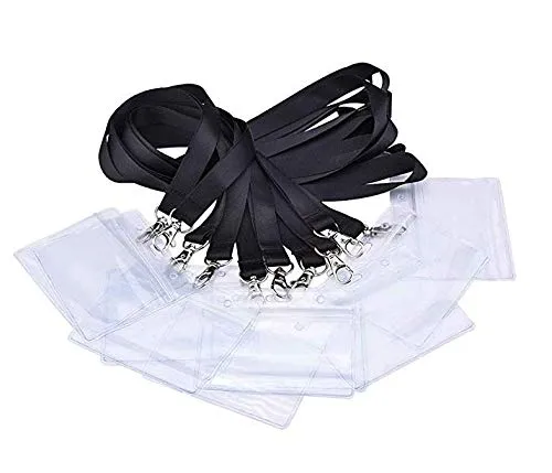 Vordas 20 Stück Ausweishülle mit Schlüsselband - Ausweishalter Kartenhülle Ausweishülle mit Schlüsselband Lanyard für Business, Ausstellung und Büro (10.5x9cm)