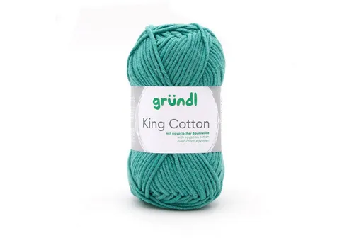 Gründl Wolle King Cotton Baumwollgarn Strickgarn Häkelwolle, 78,00 m (50g Handstrickgarn, Strickwolle, Baumwollmischgarn mit ägyptischer Baumwolle, zum Stricken und Häkeln für Nadelstärke 6 - 7 mm), mit Häkel - Anleitung zum download