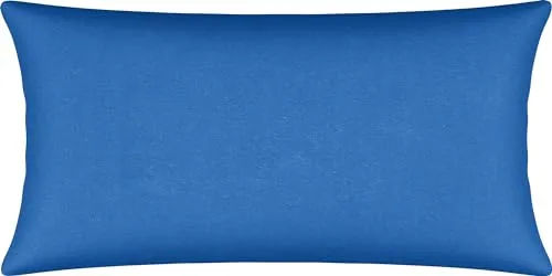 Erwin Müller Kissenbezug, Kissenhülle Single-Jersey Murnau - blau Größe 40x80 cm - bügelfrei, strapazierstark, elastisch, mit Reißverschluss