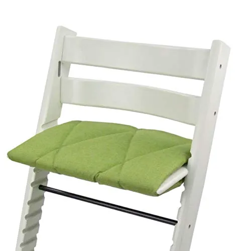 BAMBINIWELT Kissen für Erwachsene, Juniorkissen, Sitzkissen für Trittbrett, kompatibel mit Hochstuhl Stokke Tripp Trapp, Sitzkissen, Großes Kissen für Fußbrett (hellgrün meliert)