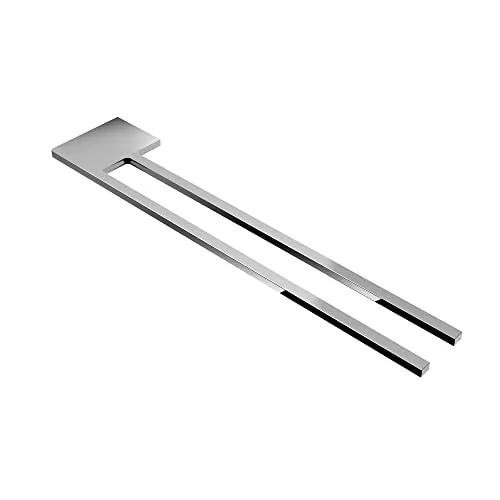 Handtuchhalter Slim mit zwei Stangen - Chrom Aluminium - Handtuchhalter für Wandmontage, aus hochwertigem Aluminium und verchromter Oberfläche, ideal für Badezimmer und Küchen, platzsparend und modern.