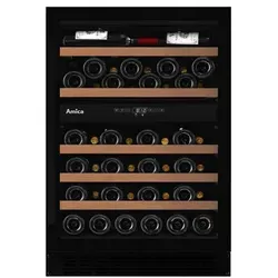 Amica WK 341 118 S Einbau-Weintemperierschrank - Weinkühlschrank mit 130 l Volumen für bis zu 52 Flaschen, elektronischer Steuerung und UV-geschützter Glastür – ideal für Weinliebhaber.