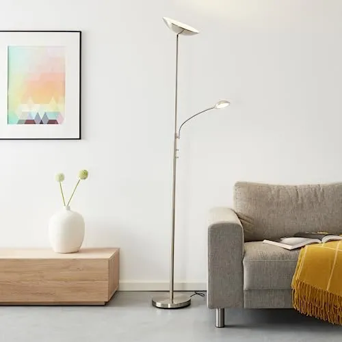 Lightbox LED Deckenfluter mit Lesearm und Drehdimmer - Standleuchten & Deckenfluter - Individuell einstellbare Helligkeit durch Drehdimmer und verstellbaren Lesearm für optimale Lichtverhältnisse.