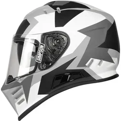 Simpson Venom Have Blue Helm, grau-weiss, Größe M für Männer - Motorradhelm mit ultra-breitem, kratzfestem Visier für maximales Sichtfeld und kontrollierter Antifog-Belüftung – ideal für sicheres Fahren.