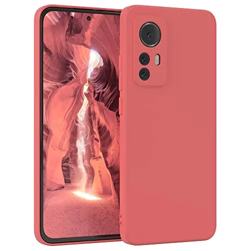 EAZY CASE - Silikonhülle für Xiaomi 12 Hülle Silikon Case Rot weich stoßfeste Handyhülle Schutzhülle mit Kameraschutz Dünn Premium Schutz Cover TPU Phone Bumper in Pastell Hellrot Matt