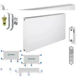Planheizkörper Mittelanschluss Kompakt & Ventilheizkörper Typ 22 600x1800 & Halt
