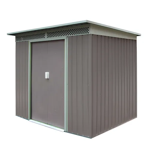 Metall Gerätehaus Dublin grau-beige 280x206cm von DEMA