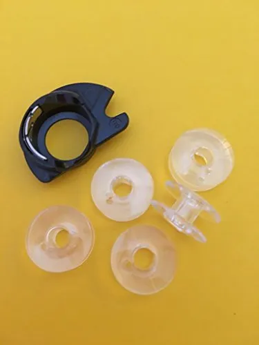 Spulenkapsel + 5 Spulen für Singer Nähmaschinen Concerto l, Chic, Style Plus, Lady Star, Jeans, Omega 2,6 10, 18, 36