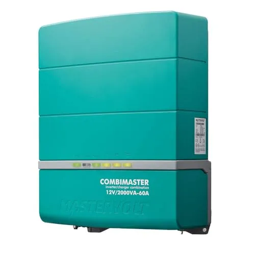 MASTERVOLT Ladegerät/Wechselrichter CombiMaster 12/2000-60 - Batterieladegeräte & Anlasser: Hochleistungs-Ladegerät mit 2000W Wechselrichter und 25A Ladestrom, ideal für mobile Anwendungen und Off-Grid-Systeme.