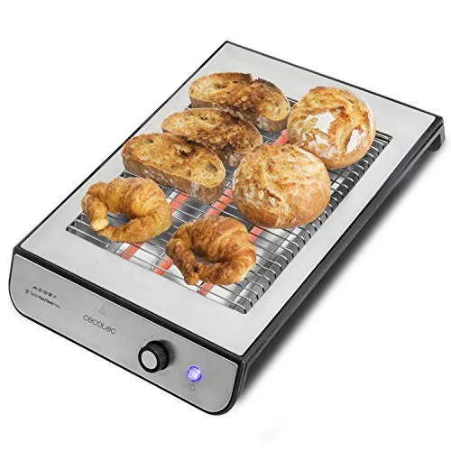 Cecotec Turbo EasyToast 900W Toaster aus Edelstahl - Flacher Toaster mit 900 W und 3 Quarz-Heizelementen für perfektes Toasten in Rekordzeit. Ideal für verschiedene Brotsorten und mühelos zu reinigen. Ein Must-Have für jede moderne Küche!
