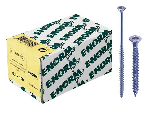 E-NORMpro Spanplattenschrauben Senkkopf verzinkt blau Teilgewinde Innenstern TX 4 x 30 / 18 mm - (VPE: 1.000 Stück)