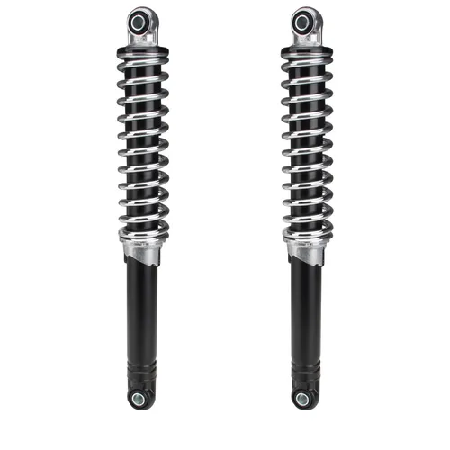 Stoßdämpfer Federbeine Set 340mm Chrom/Schwarz (10/10mm) für Mofa Moped Mokick