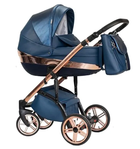 Elcar Kinderwagen-Set 2 in 1 Vip Lux inkl. Sportsitz - 11 Teile - Blue Velvet