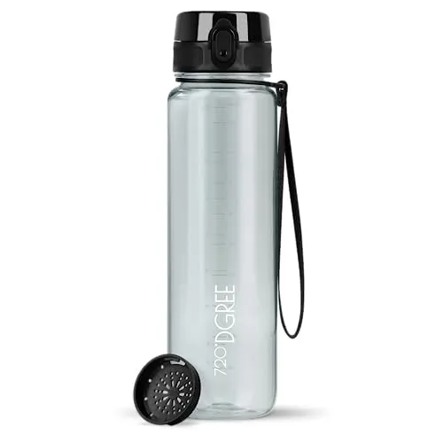 720°DGREE Trinkflasche 1l “uberBottle“ crystalClear +Sieb von 720°DGREE