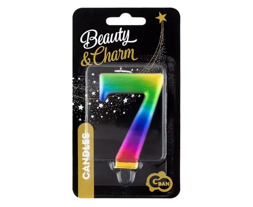 Świeczka cyferka 7, Galaxy, 8,0 cm PF-SCG7 GODAN 5902973115239