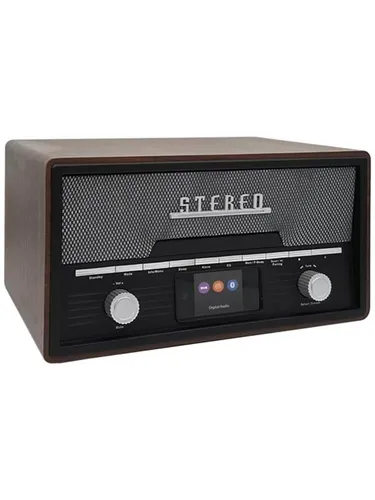 DENVER MDA-525DW Retro Music System - Micro Mini Systeme mit DAB+/FM-Radio, CD-Player und Bluetooth-Funktion. Genießen Sie 20 voreingestellte Sender und ein TFT-Farbdisplay für besten Musikgenuss!
