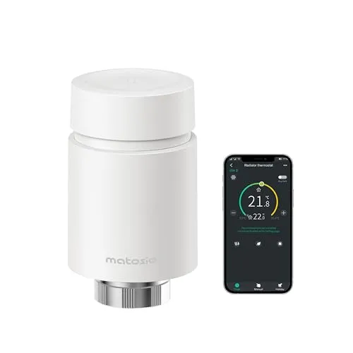 Matosio TRV603-WZ Smart Heizkörperthermostat ZigBee, intelligenter Thermostat, Energieeinsparung, Steuerung über APP (Smart Life/Tuya Smart) oder Sprachsteuerung (Alexa, Google Assistant)