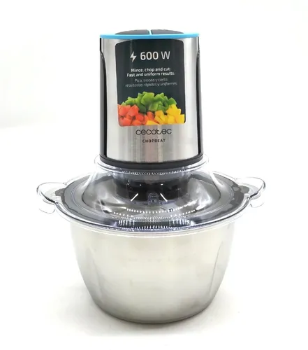Cecotec Electric ChopBeat Titan Schwarz Stahl 600W 4Klingen Kraftvoll Power