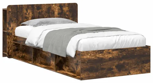 Maison Exclusive Bettgestell mit Stauraum Geräucherte Eiche 80 x 200 cm