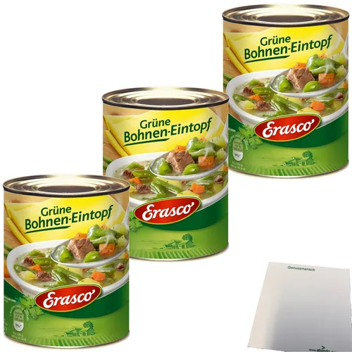Erasco grüne Bohnen Eintopf 3er Pack 3x800g Dose usy Block