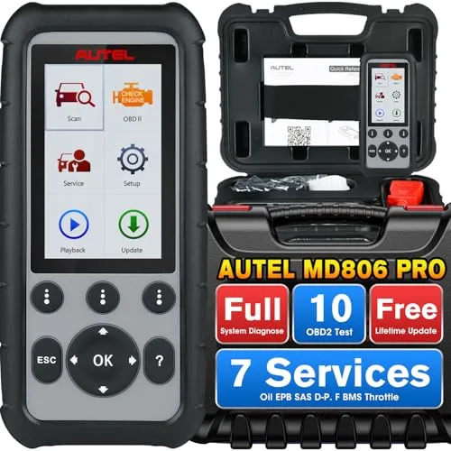 Autel MaxiDiag MD806 Pro Auto Diagnosegerät, Alle System Diagnose, Ölreset EPB SAS DPF BMS Drosseln A/F Einstellung und AutoScan, Upgrade von MD802/ MD805/ MD806/ MD808, Kostenloses Update