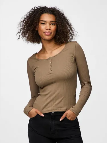 pieces Langarmshirt PCKITTE LS TOP NOOS BC Baumwollmischung, slim fit