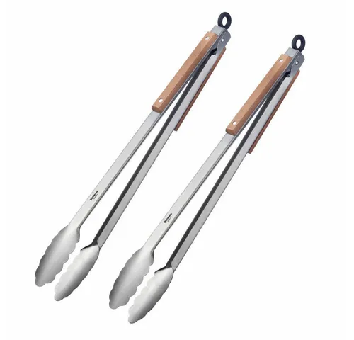WESTMARK Grillzange 2 Stk., »Classic Wood Maxi«, 44 cm, Feststellmechanismus, Aufhängeöse