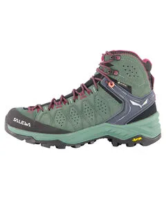 Salewa Alp Trainer 2 Mid GTX Boot Damen - Trekkingschuh für alpine Abenteuer - Wanderschuhe mit GORE-TEX® Futter und Vibram® Sohle für optimalen Halt und Komfort auf rauem Gelände. Ideal für alpine Wanderungen, speziell für die weibliche Fußform entwickelt.
