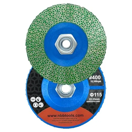 NBB Schleifscheiben, Diamantscheiben, Diamantschleifscheiben, Schleifscheiben, für Keramik, Feinsteinzeug, Granit, Fliesen, M14, Flansch für Winkelschleifer (115 mm 400#)