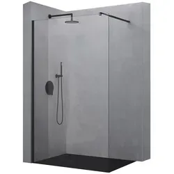 doporro Luxus Duschwand 70x200cm Schwarz