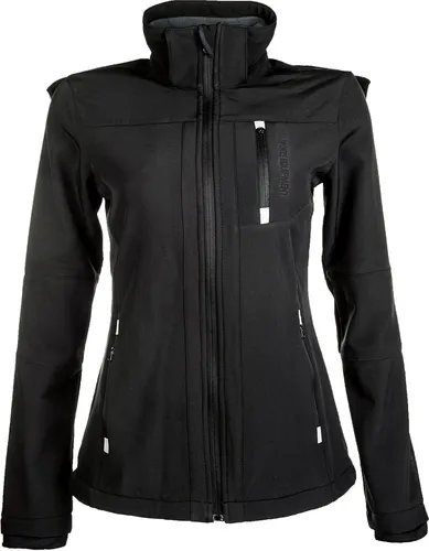 HKM 5273 Softshelljacke Sport, Damen Mädchen Jacke Regenjacke Kapuze, Schwarz (Black), 152