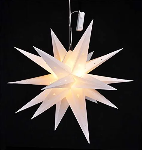 LED Weihnachtsstern 58 cm mit Timer in weiß für den Innen- und Außenbereich