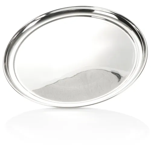 Servier-Tablett aus Edelstahl  - rundes Tablett - Edelstahl-Gastrotablett